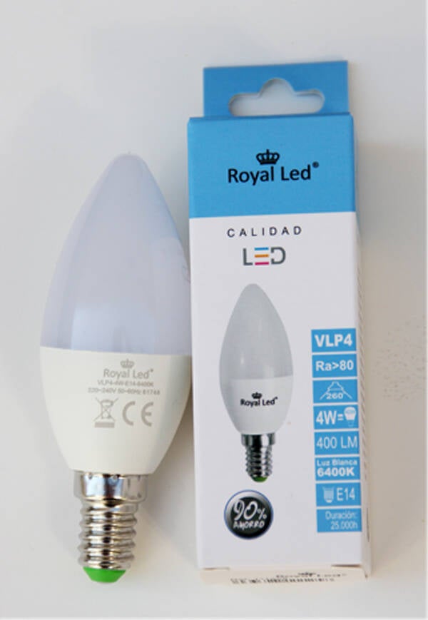 LAMPARA LED VELA E-14 F 400lm ROYAL LED 4 W 111258