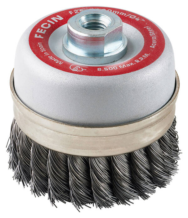CEPILLO TAZA TRENZADO F25 M14 FECIN 100 MM 251001EKM14