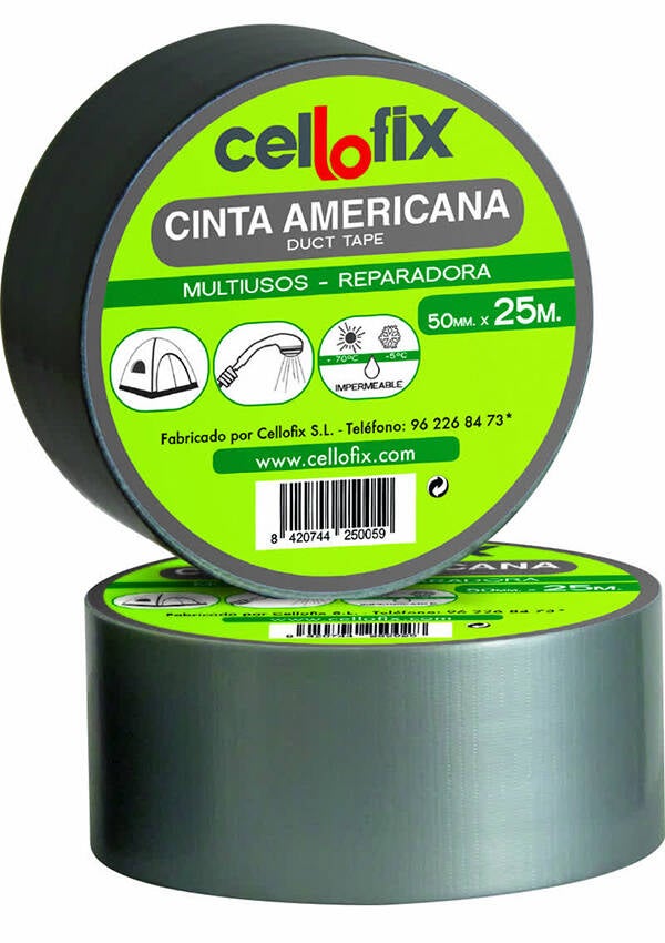 CINTA MULTIUSO AMERICANA GRIS CELLOFIX 10MX50MM 50CIAM10P