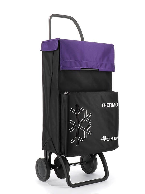 CARRO COMPRA TERMO NEGRO/MALVA 46L ROLSER - TER060