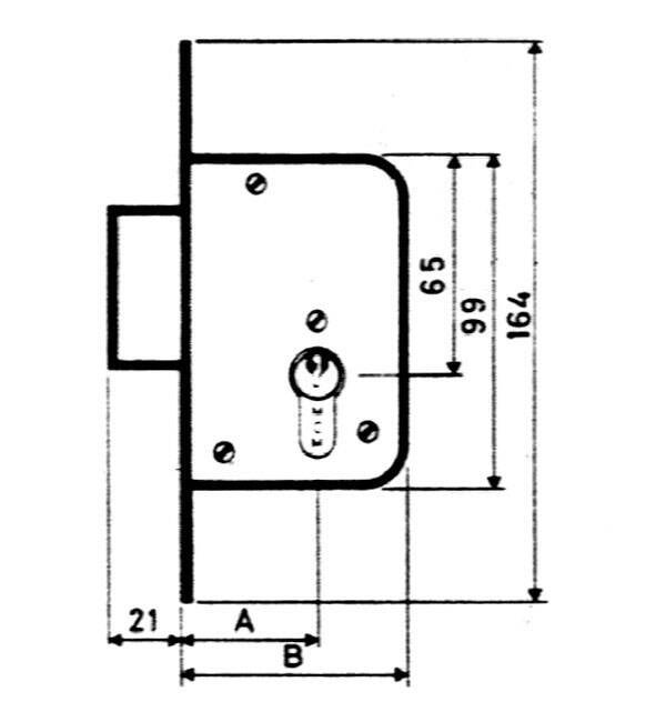 CERRADURA EMBUTIR F/ LATON MCM 50 MM 1612-250A311