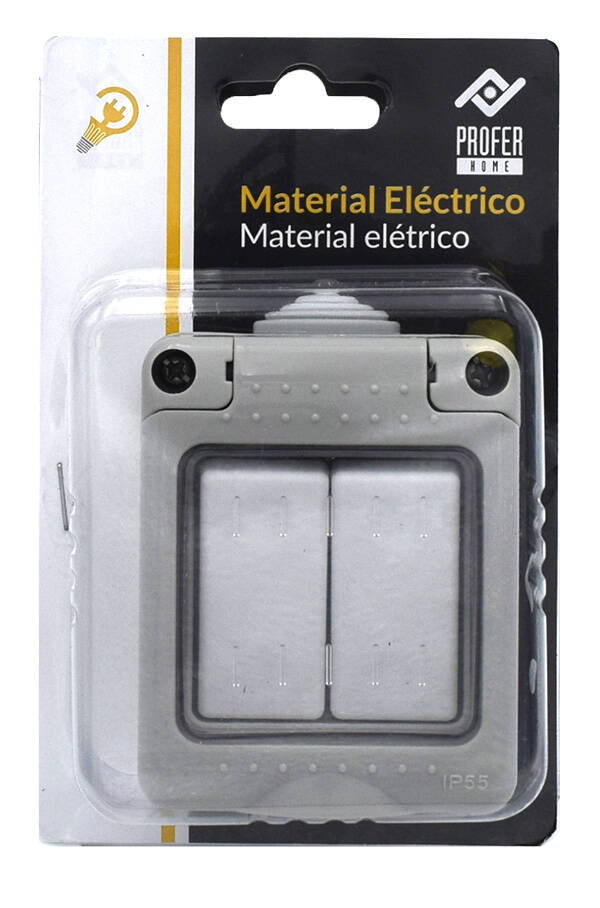 CONMUTADOR DOBLE SUPERFICIE ESTANCO IP55 PROFER HOME 10 A PH1463