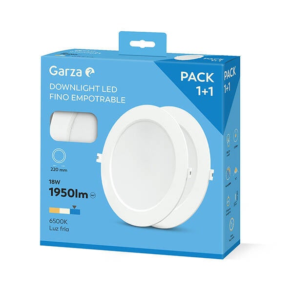 DOWNLIGHT LED PC REDONDO BLANCO LUZ FRIA GARZA - 401467C