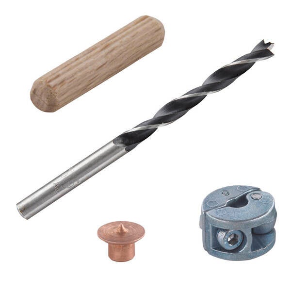 ESPIGA MADERA JG 25+BROCA+TOPE WOLFCRAFT 6 MM 2916