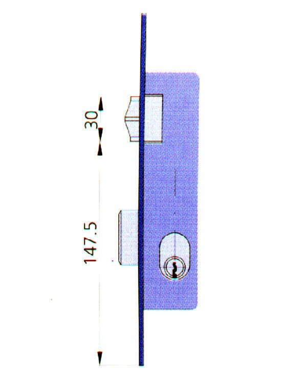 CERRADURA EMBUTIR MET HN/CL CVL 20 MM 1964V/5