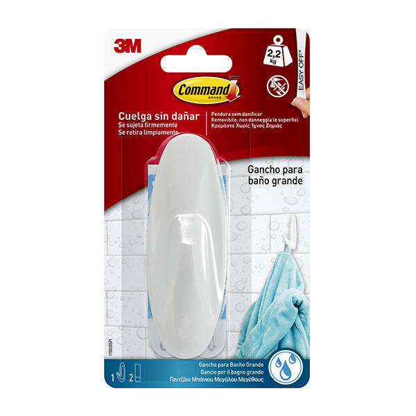 PERCHA ADHESIVA OVALADA + 2T 3M COMMAND 2 KG 17083B