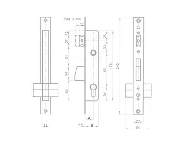 CERRADURA EMBUTIR MET PICAP LINCE 35 5920E35