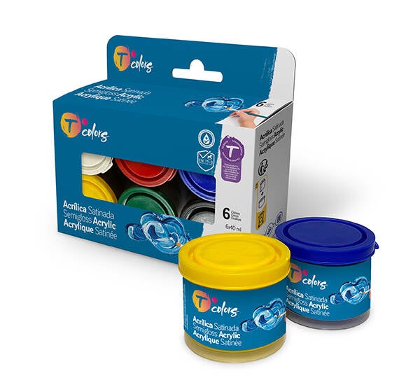 PINTURA MANUALIDADES ACRIL SET-6 COLORES SURT TCOLORS 6X40 ML 51121