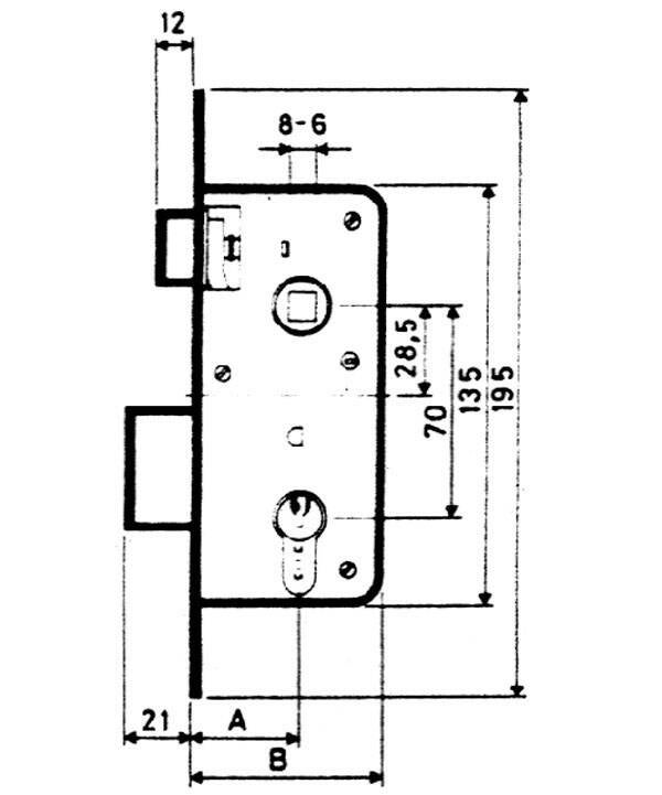 CERRADURA EMBUTIR F/ LATON MCM 45 MM 1301-245A311