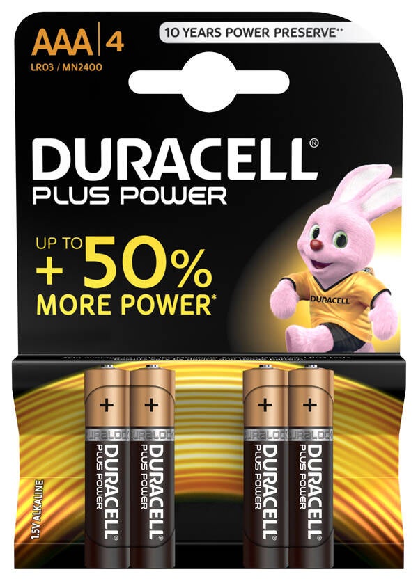 PILA ALCALINA POWERP BL4 LR03 AAA DURACELL 1,5 V AAAK4P.PLUS