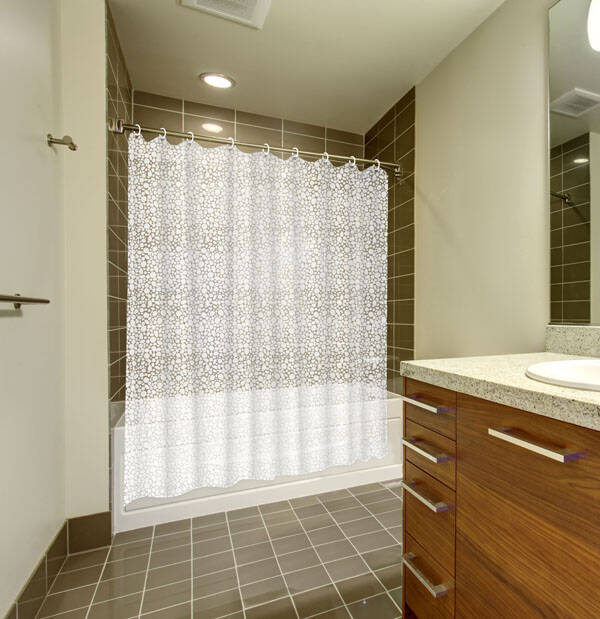 CORTINA BAÑO PVC CALDEA BLANCA DINTEX 180X200 CM 02329
