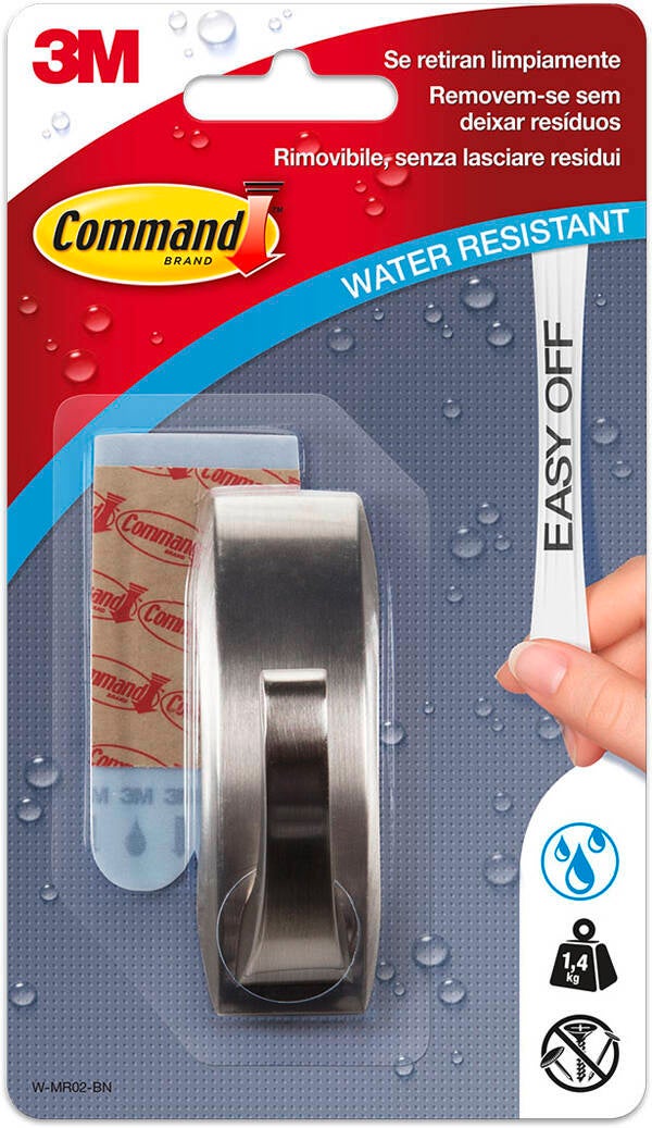 PERCHA ADHESIVA METAL NIQ + 2T 3M COMMAND - WMR02BN