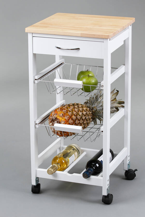 CARRO COCINA 2 CESTAS+BOTELLE. CLOSET 76X37X37CM 28002