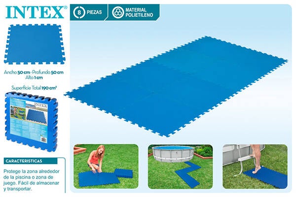 PROTECTOR SUELO 8UDS INTEX 200X100X1 50970