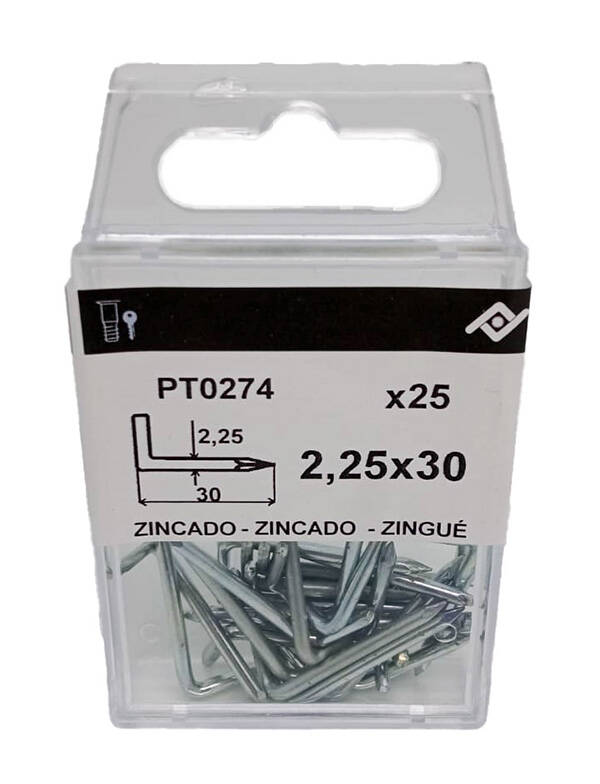 ESCARPIAS ACERO ZN C/25 PZS PROFER TOP 2,25X30 MM 48303-PT0274