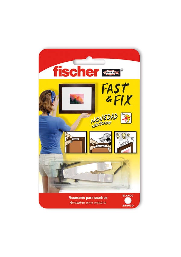 COLGADOR CUADROS RECTOS 10 PZS FISCHER - 534845