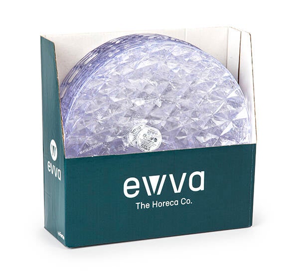 PLATO LLANO TRANSPARENTE PACK 12 EVVA 25 CM 1B00606