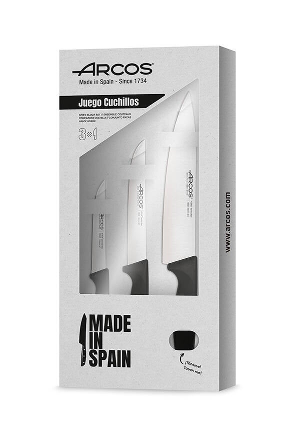 JUEGO CUCHILLOS JAMONERO+CHAIRA SERIE NIZA 3 PZS ARCOS - 818000