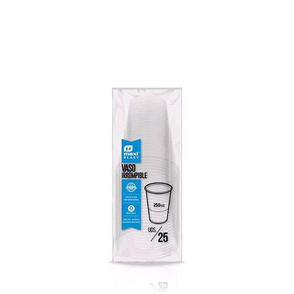 VASO DESECHABLE PP IRROMP TR B/25 MAXI 250 CM3 1214