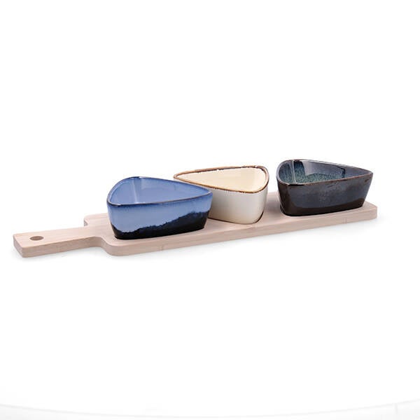 BOL TRIANGULAR APERITIVO SET-3 C/TABLA MOANA BIDASOA - 5426992