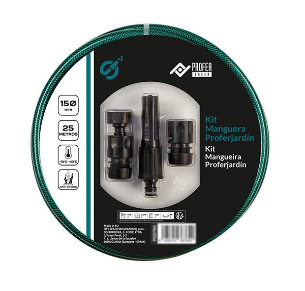 KIT MANGUERA PROFERJARDIN 15 PROFER GREEN R/25 M PG0784