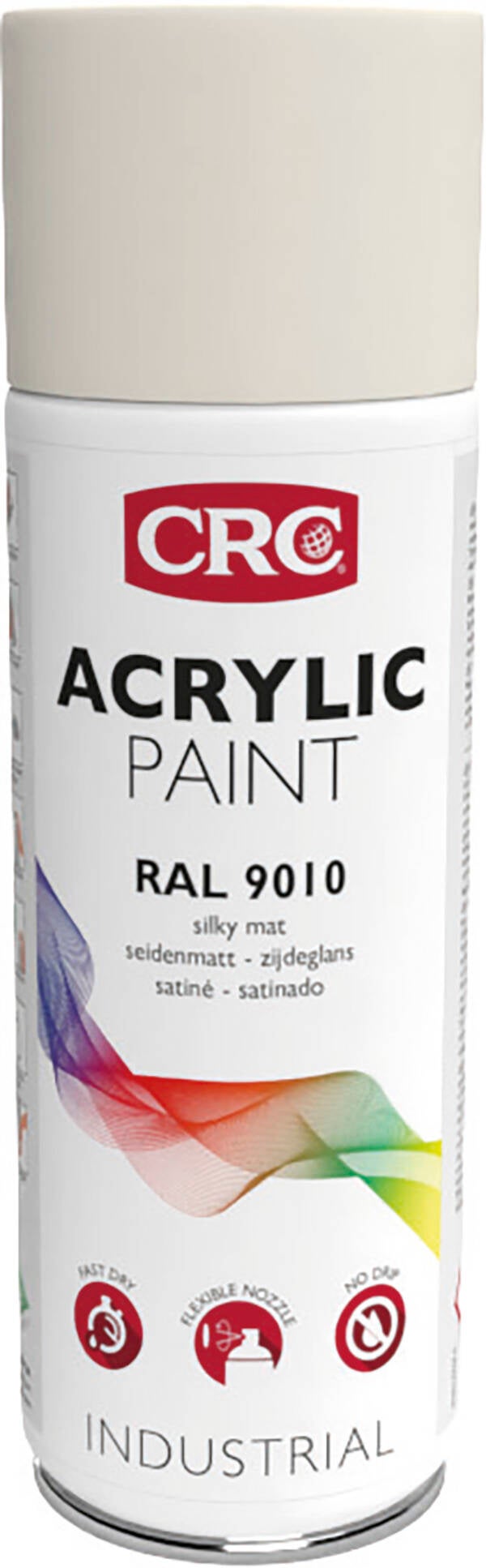 PINTURA AER ACR. BLANCO SATINA CRC 400 ML RAL 9010