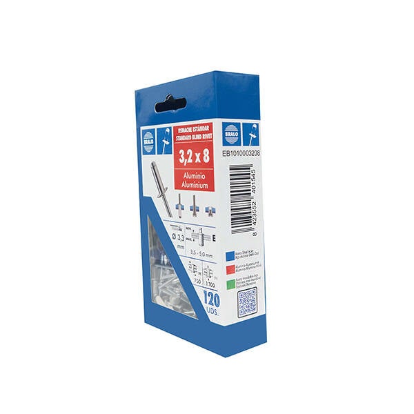 REMACHE BLISTER 120 U BRALO 3,2X8 MM EB1010003208