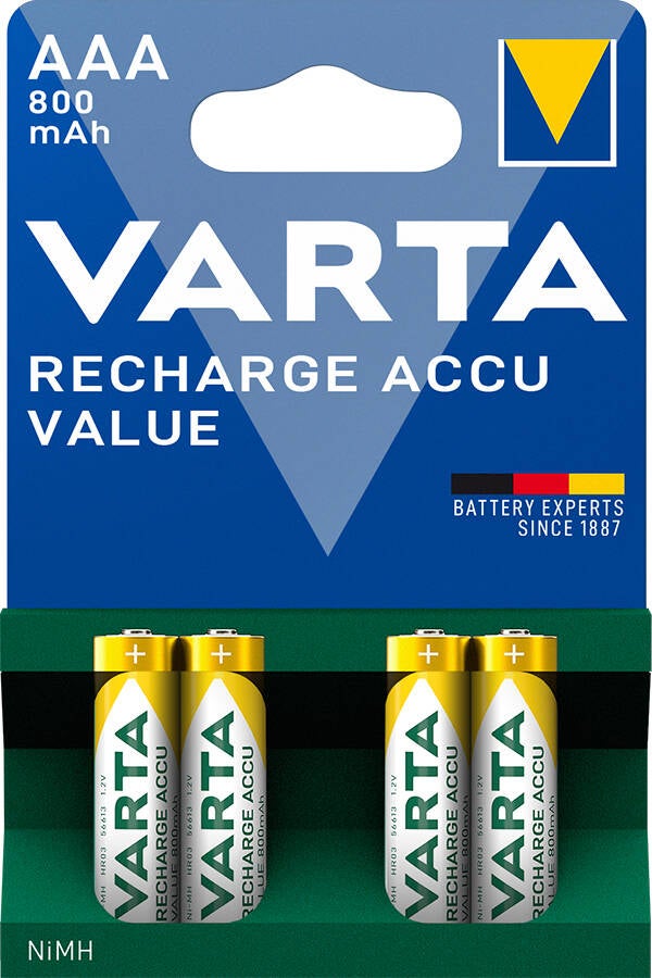 PILA RECARGABLE AAA BL 4 UDS VARTA 800 MAH 56613101404