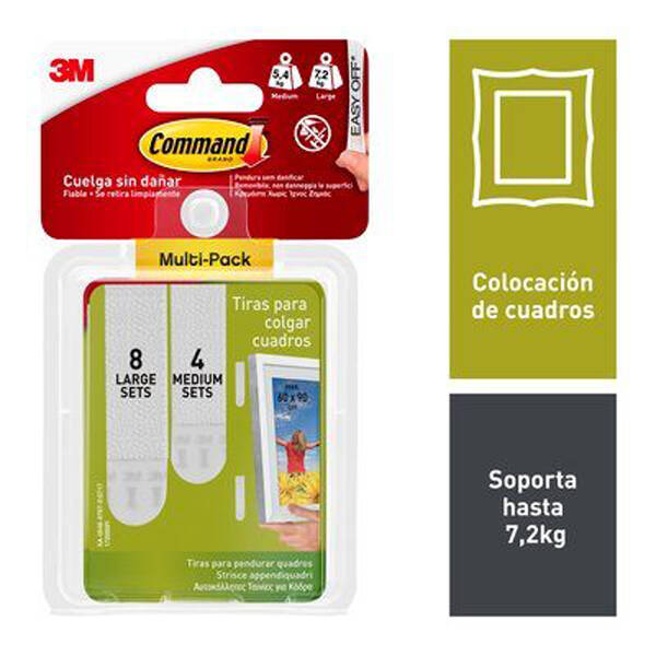 TIRAS ADHESIVAS MED Y GRANDE 3M COMMAND - 17209
