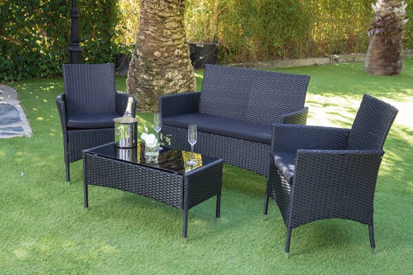 CONJUNTO RATAN NEGRO VITI LEVU CZ 4 PZAS C2-0046