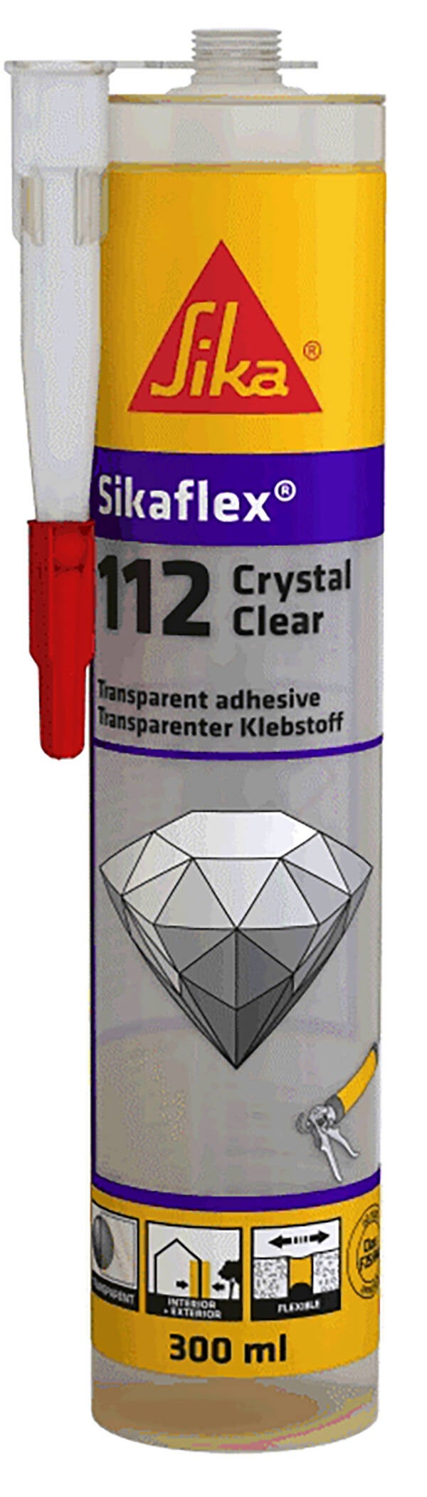 SELLADOR ADH PU TRANSPARENTE SIKA CRYSTAL 300 ML 560081