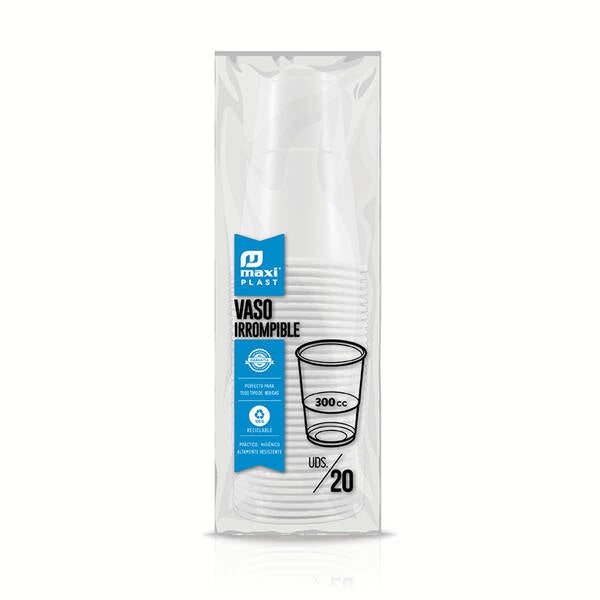 VASO DESECHABLE PP IRROPM BL B/20 MAXI 300 CM3 1108