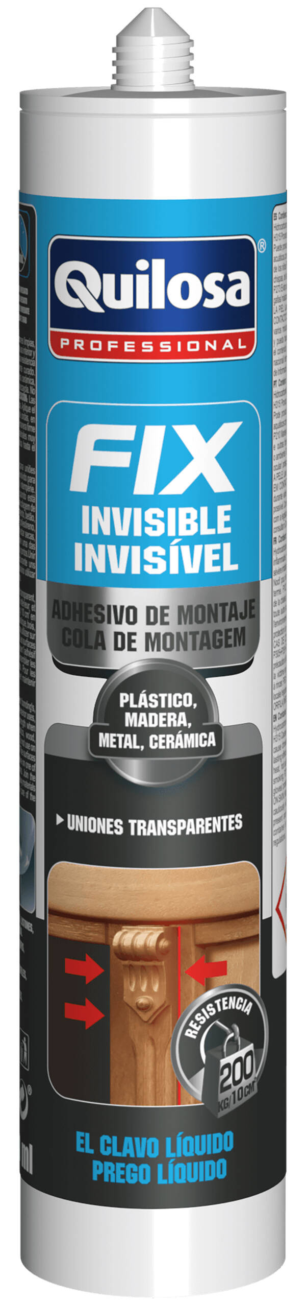 ADHESIVO MONTAJE FIX INVISIBLE TRANS QUILOSA 300 ML 10025094
