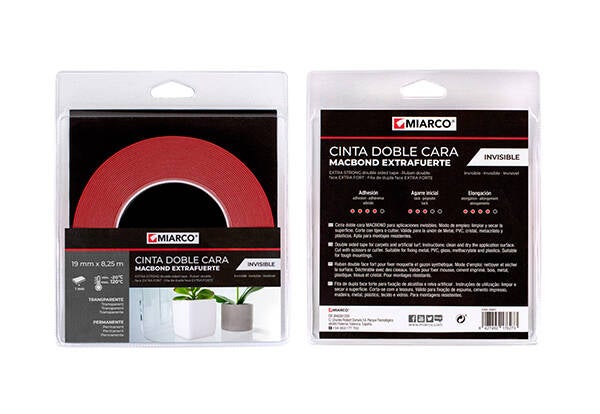 CINTA DOBLE CARA EXTRA F INVISIBLE MIARCO 19MMX8,25M 30811