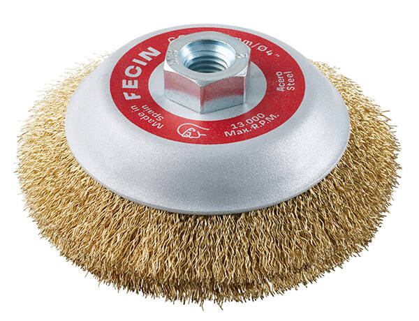 CEPILLO CONICO LATONADO M14 FECIN 100 MM CO1510CGM14D