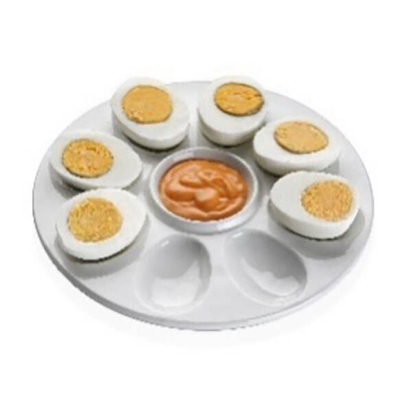 BANDEJA PORCELANA REDONDA HUEVOS 8 UDS VERSA 20X20X2,2 17640090