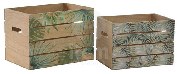 CAJA MADERA TROPICAL SET-2 CMP 30X22X22CM LD-149247