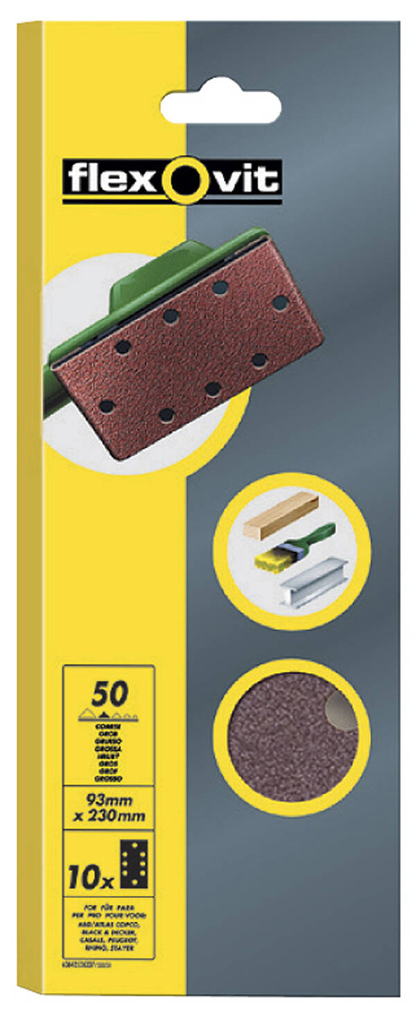 PLIEGO LIJADORA ORB PQ 10 S/A FLEXOVIT 93X230 MM