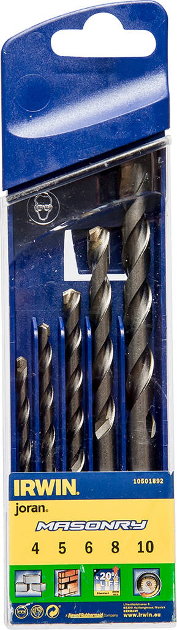 BROCA WIDIA JGO 5 PZS IRWIN MASONRY 4-10 MM 10501892