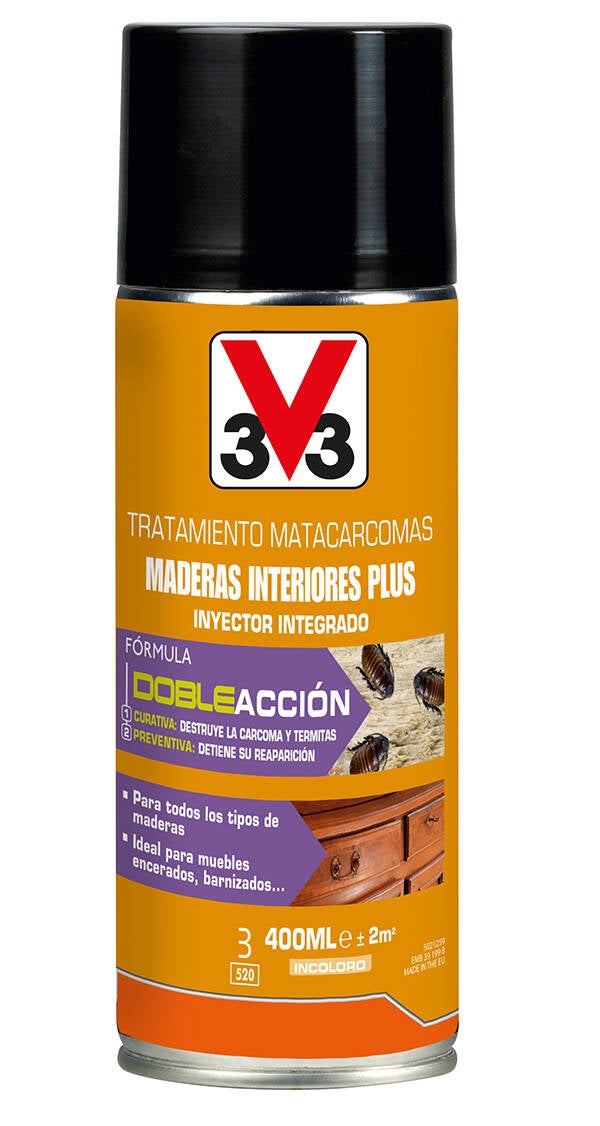 MATACARCOMAS MADERA INTERIOR PLUS SPRAY V33 400 ML 62547