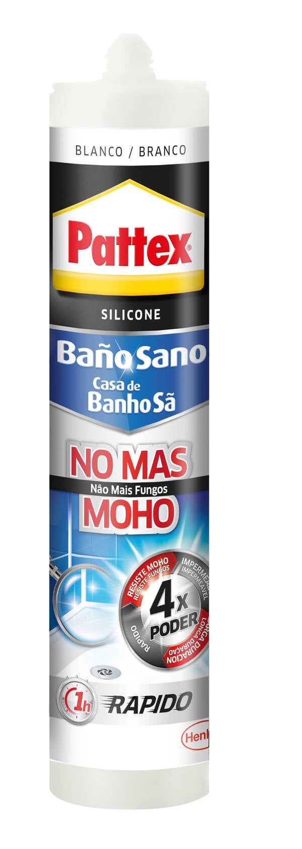 SILICONA BAÑO NO MAS MOHO TRAN PATTEX 280 ML 1994668