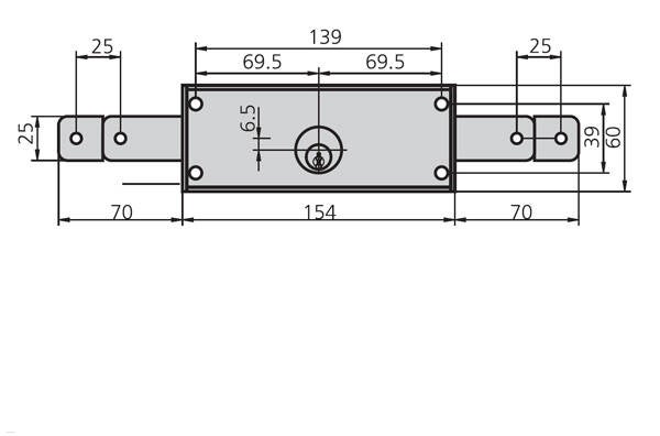 CERRADURA PERSIANA CVL 60 MM 11A