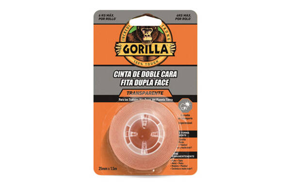 CINTA DOBLE CARA TRANS GORILLA 1,5MX25MM 116878
