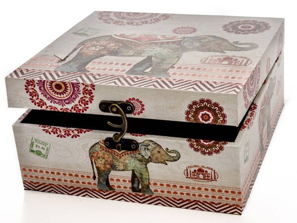 CAJA ETNICA CUADRADA ARTE REGAL 14X14X8 CM 49887