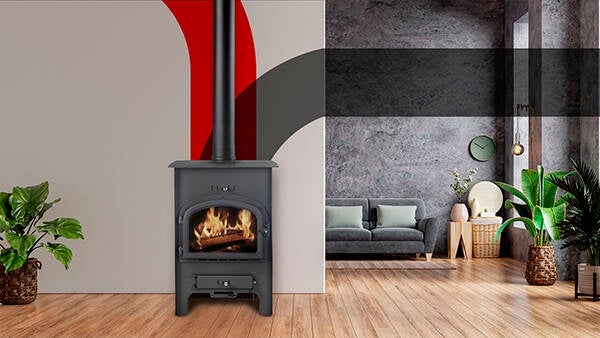 ESTUFA LEÑA NEGRA S/VERTICAL OSLO 110 MM 400