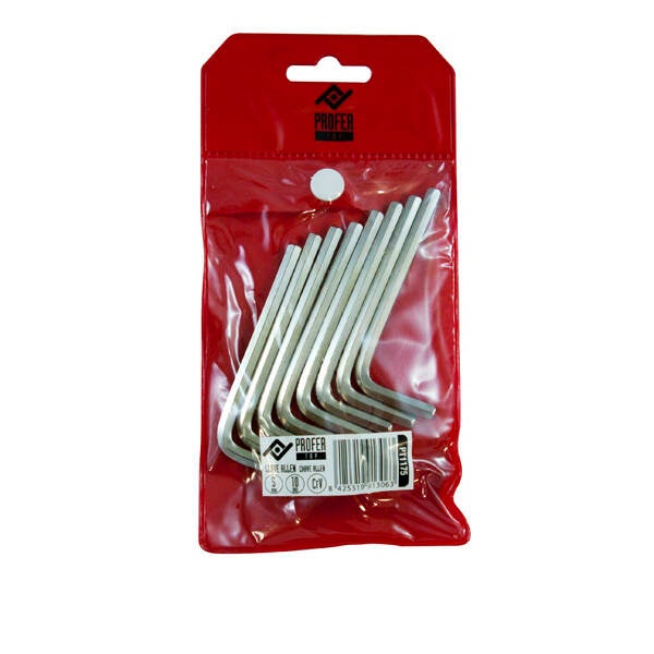LLAVE ALLEN HEXAG NIQUELADA PROFER TOP 6 MM PT1176