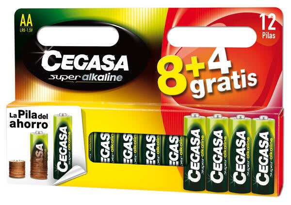 PILA ALCALINA LR06 AA BL 8+4 CEGASA 1,5 V 106709