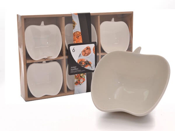 BOL APERITIVO SET-6 MANZANA BL ARTE REGAL 9X4X9,5 50430