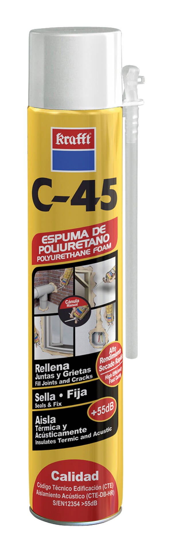 ESPUMA POLIURETANO CANULA KRAFFT 750 ML 50105..