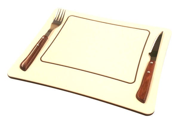 TABLA CARNE C/CUBIERTOS MADERA ATEMPO 32X25 CM 444